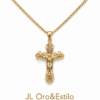 Cadena Corte Brillo de 2 mm de grosor Talla 20 10K Dije de Crucifijo
