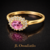 Anillo de Dama con Corazón Rosado