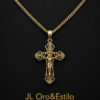 Cadena Corte Brillo de 2 mm de grosor Talla 20 10K Dije de Crucifijo