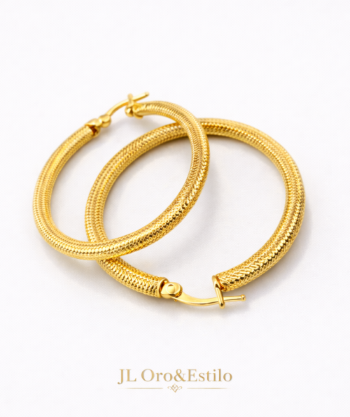 Argollas en 10K de 3 cm de Diámetro