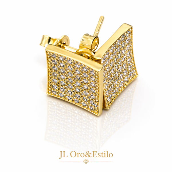 Aretes Cuadrados para Caballeros en 14K