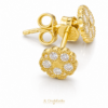 Aretes Pequeños Ajustados en Forma de Flor 14K
