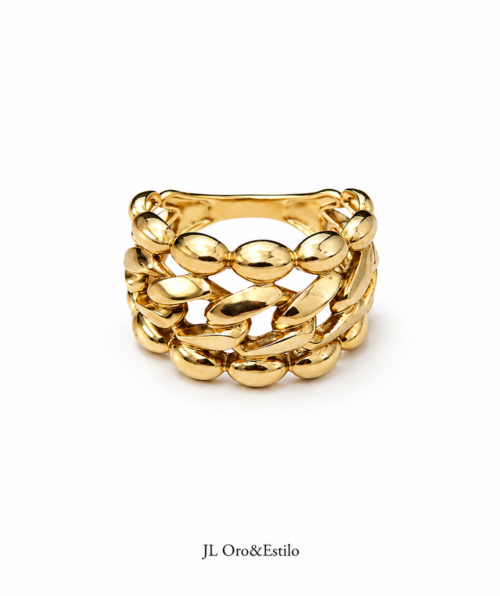 Anillo para Damas Forma de Cadena 10K talla 7