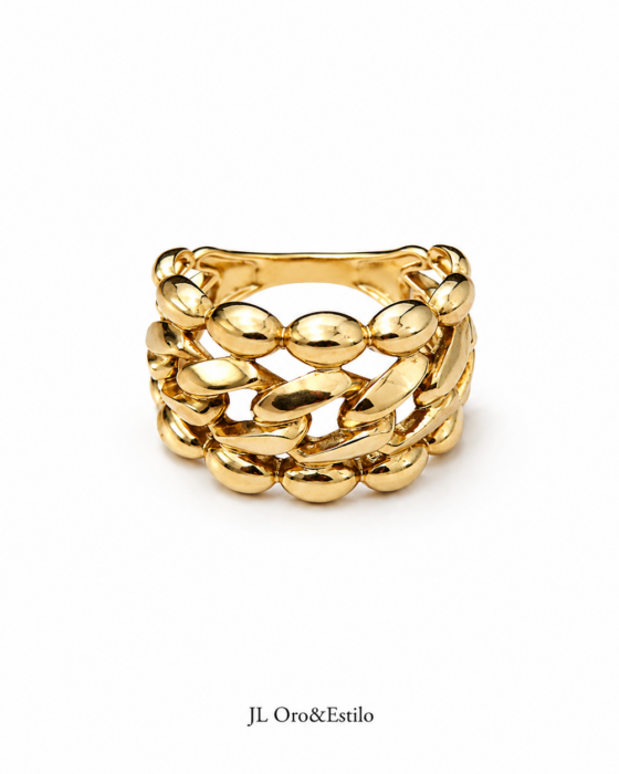 Anillo para Damas Forma de Cadena 10K talla 7