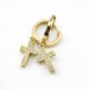 Aros con cruces brillantes dorados