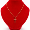 Cadena Tejido BOX con un Crucifijo en 10k Talla 18